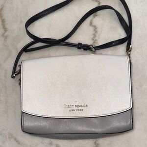 Kate Spade White and Gray Crossbody Bag‎ with Minimalist Design